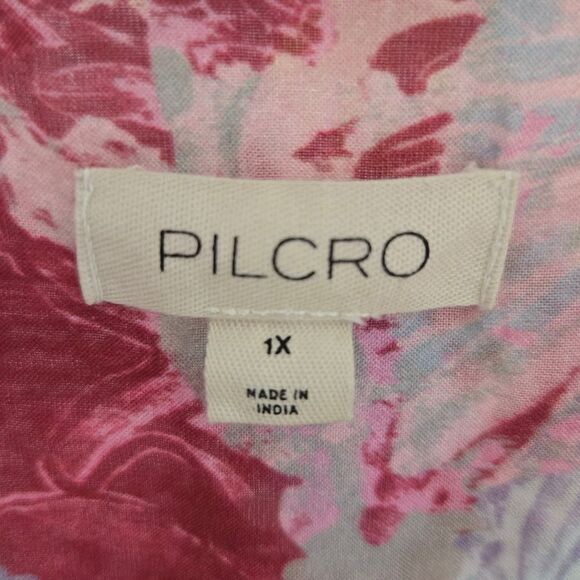 Pilcro Anthropologie Floral top button down shirt womans size 1X - Picture 7 of 9